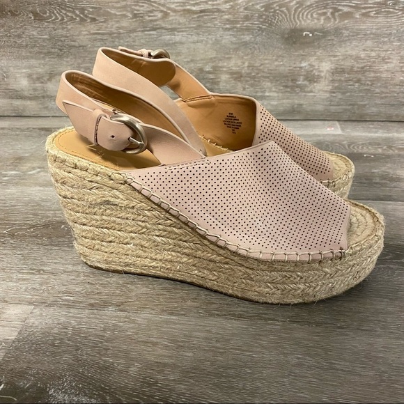 Marc Fisher | Andela Espadrille Wedge Slingback Sandals Light Pink Size 9.5 - Picture 2 of 10